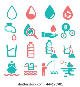 water, aqua icon set