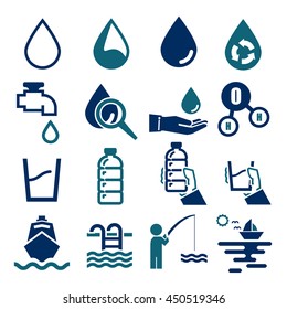 water, aqua icon set