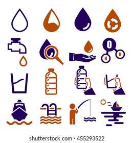 water, aqua icon set