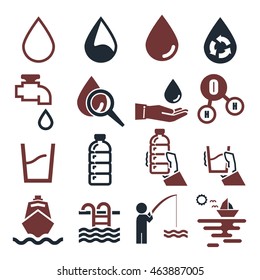 water, aqua icon set