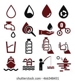 water, aqua icon set