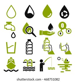 water, aqua icon set