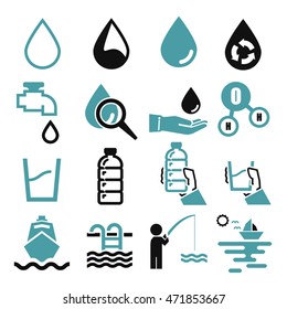 water, aqua icon set