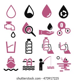 water, aqua icon set