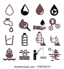 water, aqua icon set