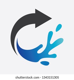 water arrow logo design
