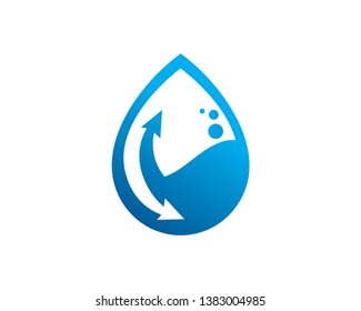 Water and Arrow Logo Template, Icon, Symbol