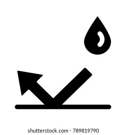 water arrow vector line icon, sign, illustration 