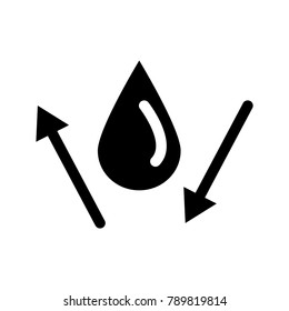 water arrow vector line icon, sign, illustration 