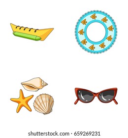 Water attraction, seashells, goggles.Summer vacation set collection icons in cartoon style vector symbol stock illustration web.