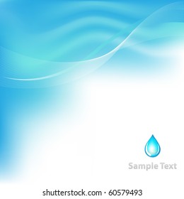 Water Background With Drop, Vector Illustration