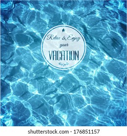 Water background with label - eps10 vector