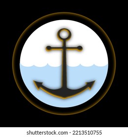 Water Background Ship Anchor Icon