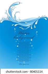 Water background. Splash. Vector illustration.