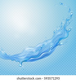  Water background. Transparent water splash. Vector illustration.