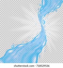 Water background. Transparent water splash. Vector illustration.