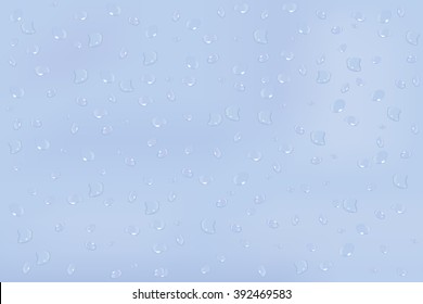 Water backgrounds with water drops. Blue water bubbles. Vector illustration 