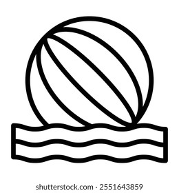 Water Ball Vector Line Icon Design