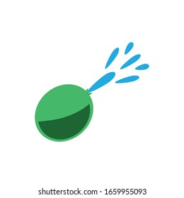 Water Balloon Over White Background, Flat Style Icon, Vector Illustration