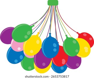 water balloons, various color water balloons.