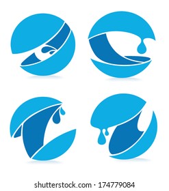 water balls ad spheres, vector water collection