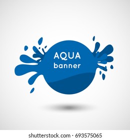 water banners with splatters and drops, graphic design element