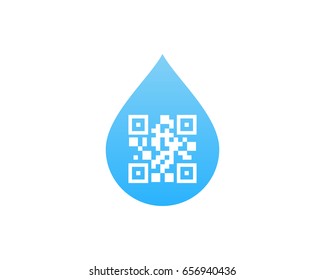 Water Barcode Icon Logo Design Element