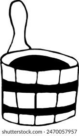 Water barrel. Bath accessories or washing. Water, store water.Black barrel