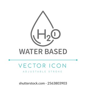 Water Based Eco Friendly Icon, Cosmetics Symbols, Skin Care Icons, Skincare Packaging Labels