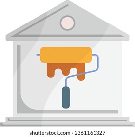 Water Based Exterior Wall Paints concept, sunlight and rainfall protection shield vector icon design Handyman Service symbol House Repairing sign Civil Engineering and Building Contractor illustration