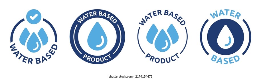 Water based product icon vector set with liquid drop symbol illustration.