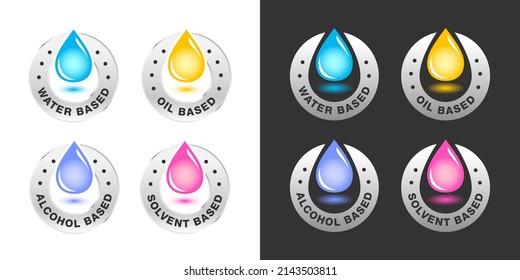 Water based product vector icon set