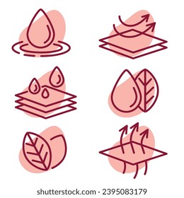 Water based product vector icon set