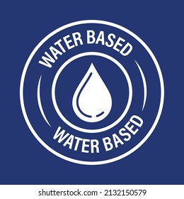 'water based' vector icon with drop symbol, white in color