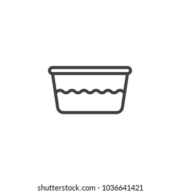 Water basin outline icon. linear style sign for mobile concept and web design. Bath simple line vector icon. Symbol, logo illustration. Pixel perfect vector graphics