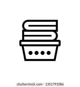 Water basin and towel outline icon