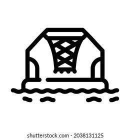 water basketball line icon vector. water basketball sign. isolated contour symbol black illustration