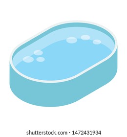 Water bathtub vector in isometric design 