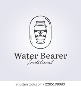 water bearer or jar or barrel logo vector illustration design