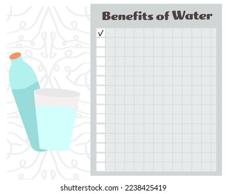 Water benefits vector illustration template