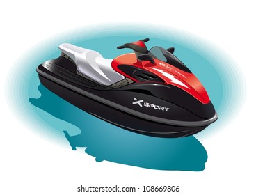 Water bike. Illustration of the water bike for an unforgettable ride on the sea.