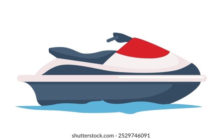 Water bike isolated on white background. Summer rest, extreme sport. Vector illustration