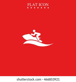 Water bike. Water scooter icon.