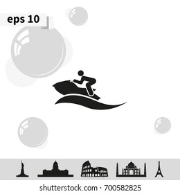 Water bike. Water scooter icon.