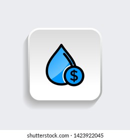 Water bill payment icon symbol with modern flat style icon for web site design, logo, app, UI isolated on white background. Vector illustration