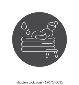Water birth black glyph icon. Pictogram for web, mobile app, promo. UI UX design element
