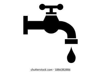 Water black tap vector icon