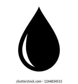 Water, blood, oil or petrol drop / droplet flat vector icon for apps and websites