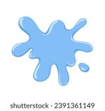 Water blot, splash, puddle. Clean pure liquid stain, spot. Sprayed aqua. Wet blotch, cool drop, spilled fluid, splatter, design element. Flat vector illustration isolated on white background