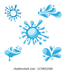 Water Blue Splash Drop Fresh Spring Set